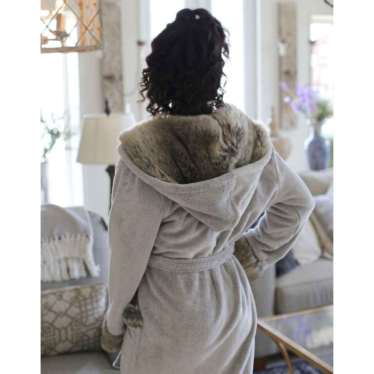Fur hotsell hooded robe